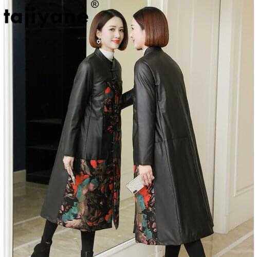 Coat Winter Autumn Women Clothes 2021 Korean Vintage Real Genuine Leather Jacket Sheepskin Down Coat Long Tops ZT4845