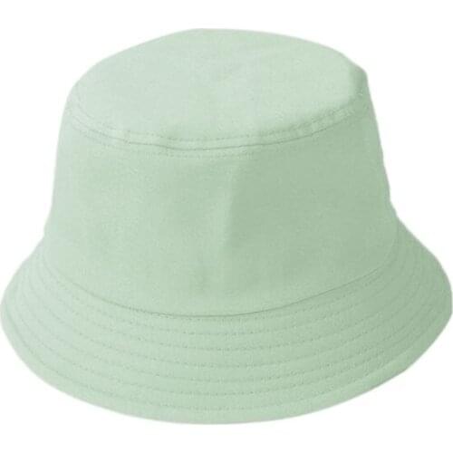 Korean Adult Kids Summer Foldable Bucket Hat Solid Color Hip Hop Wide Brim Beach UV Protection Round Top Sunscreen Fisherman Cap