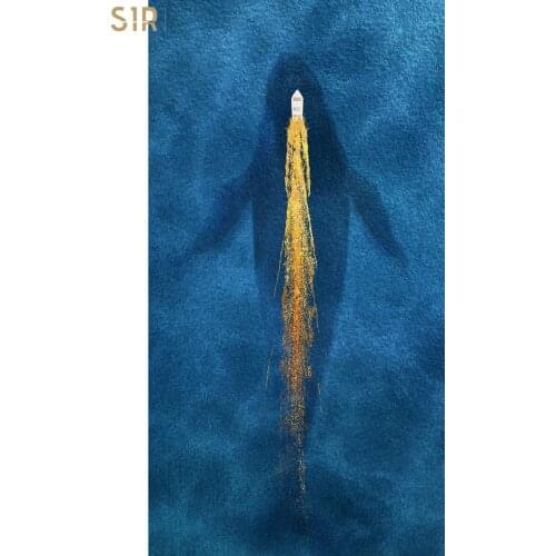 Sea Animal Fish Goldfish Dolphin Shark Poster Wall Pictures for Living Room Decoration Maison Bottom of Whale Dangerous