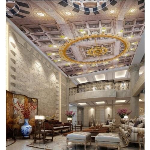 European style Ceiling Creative wallpaper living room 3D Ceiling Murals Wallpaper