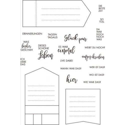 German Words Transparent Clear Stamps for DIY Scrapbooking/Card Making/Kids Christmas Fun Decoration Supplies ST0465