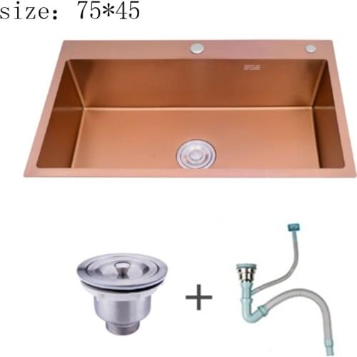 Rose Gold Kitchen Sink Under Counter Basin Kitchen 304 Stainless Steel Single Bowl Stainless Steel Ship from EU