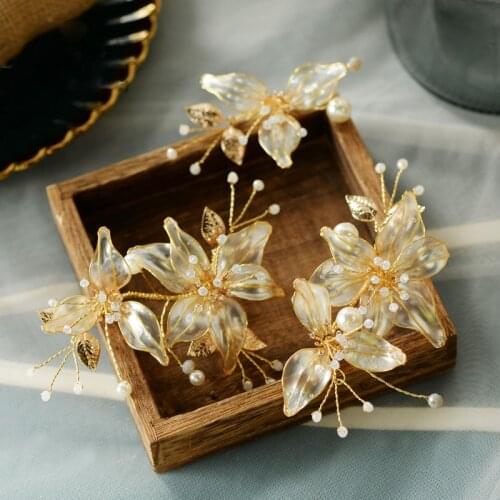 Romantic Flower Bridal Soft Hairbands Pearls Barrettes Wedding Diadem Queen Tiaras Wedding Hair Accessories asw7175