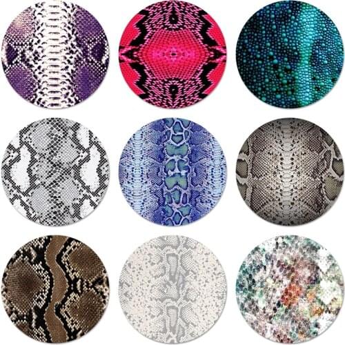 Luxury snakeskin stripe Icons Pins Badge Decoration Brooches Metal Badges For Clothes Backpack Decoration 58mm