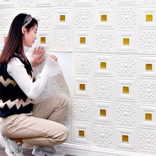 Self-adhesive 3d Foam Wall Stickers Background Stickers Living Room Bedroom Decoration Soundproof Roof Ceiling Ceiling Wallpaper