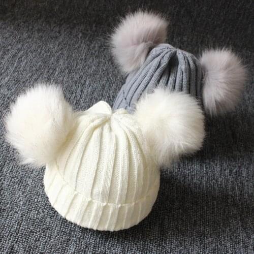 Rabbit Ears Baby Hat Beanie Caps Warm Winter Kids Baby Girl Hat Bows Warm Thicken Children Toddler Bunny Hat Casquette Enfant