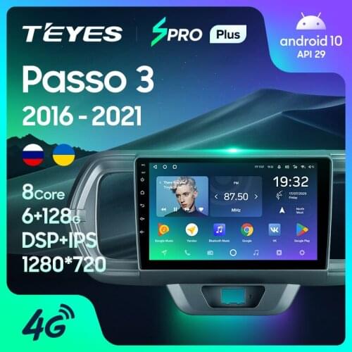 TEYES SPRO Plus For Toyota Passo III 3 2016 - 2021 Right hand driver Car Radio Multimedia Video Player Navigation GPS Android 10 No 2din 2 din dvd