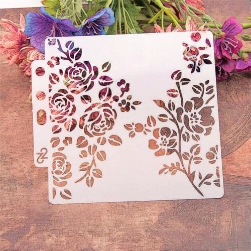 14.1*13 Flowers fence scrapbook stencils spray plastic mold shield DIY cake hollow Embellishment printing lace ruler Easter
