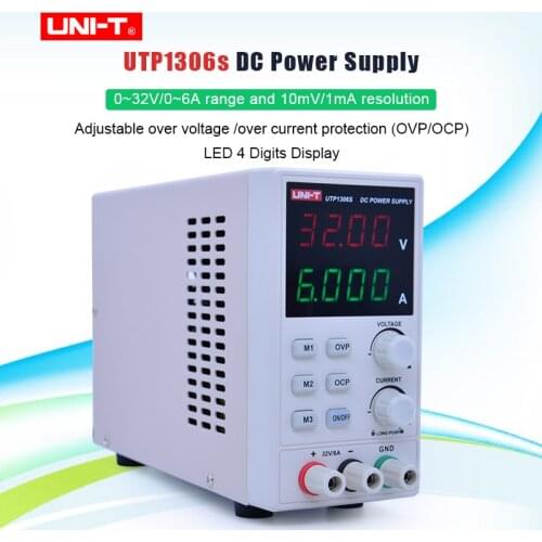 UNI-T UTP1306S High Precision Adjustable Mini Supply 0-32V 0-6A Switching For DC Power Supply 4 Digits Display LED AC 220V 50Hz