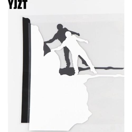 YJZT 18.3×18.9CM Cartoon Creative Mountaineering Fun Personalized Car Sticker Vinyl Decal Black/Silver 20A-0099