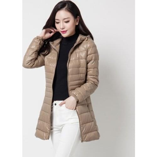 Woman Duck Down Jackets Ladies Warm Padded Coat Long Hooded Ultra Light Outerwear Parkas Plus Size Winter Down Jacket for Women