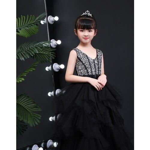 3-12Y Kids Host Party Prom Dresses For Girls Teenager Bridesmaid Elegant Princess Wedding Lace Dress Vestido Party Formal Wear