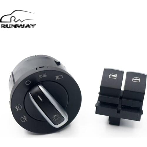 100% new!Headlight switch Window Switch for Volkswagen VW Eos Golf Mk5 MK6 GTI R32 Polo 6R 2PCS/SET