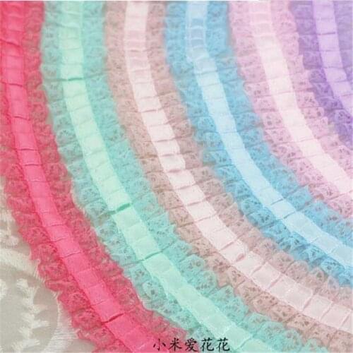12Colors 10meters/ lot Embroidery Ruffles Lace Trim 3cm for Sewing, Doll, DIY Patchwork Craft LC0103