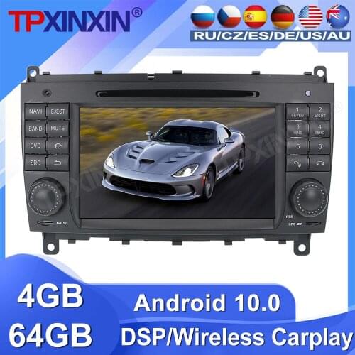 64G For Benz C- W203 2004 - 2007 CLK W209 2004 - 2005 Android Car Radio Tape recorder video Multimedia Player GPS Navigation