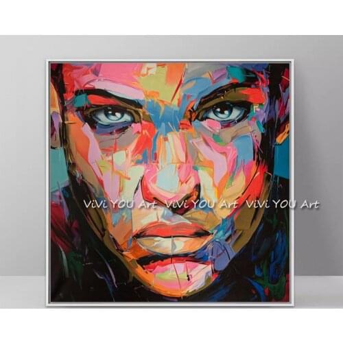 Big handmade Nielly Francoise artwork wall decoration oil painting Portrait face art home decoration modern art home decoration