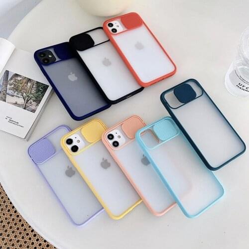 Phone Case For iPhone 12 Mini 11 12 Pro Max X XS XR XSMax 7 8 Plus SE 20 Matte PC Slide Camera Lens Protection Phone Cover Cases