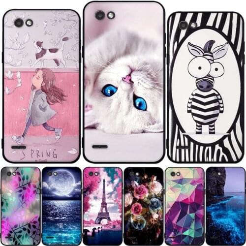 Case For LG Q6 Q6A Cute Cat Soft TPU Silicone Back Cover For LG Q6 Alpha M700 Case for Funda LG Q6 Plus X600 X600L Phone Cases