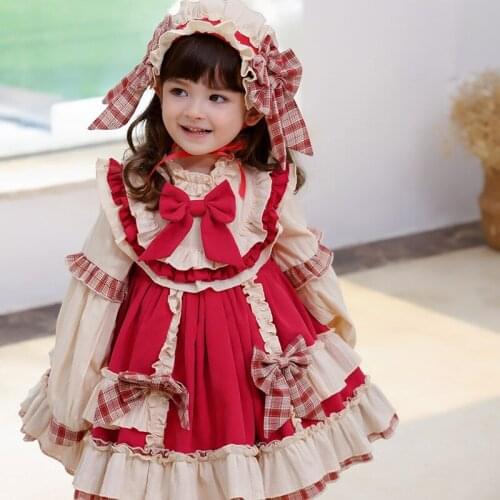 RU Spain Dress Girls Royal Costumes Kids Princess Wedding Birthday Dresses Party Lace Robe Fille Baby Girl Christmas Clothing