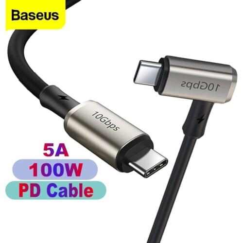 Baseus 5A 100W USB Type C to Type C Cable Quick Charging Fast Charger Cord For MacBook iPad Pro 4K@60HZ USB USB-C Type-C Wire