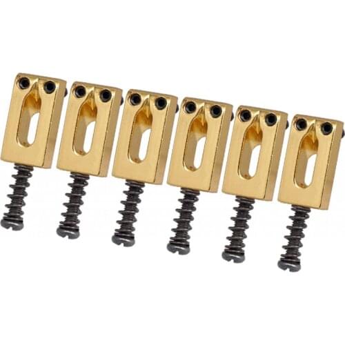 20x10.5x5.5mm Gold Color Saddles String Guitar Bridge for Electric Guitar Pack of 6