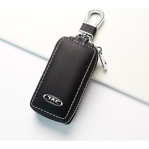 Leather Car Key Cover Case For JAC S2 S3 S4 S5 S7 R3 Flip Folding remote keychain With Car Logo Car Accessories