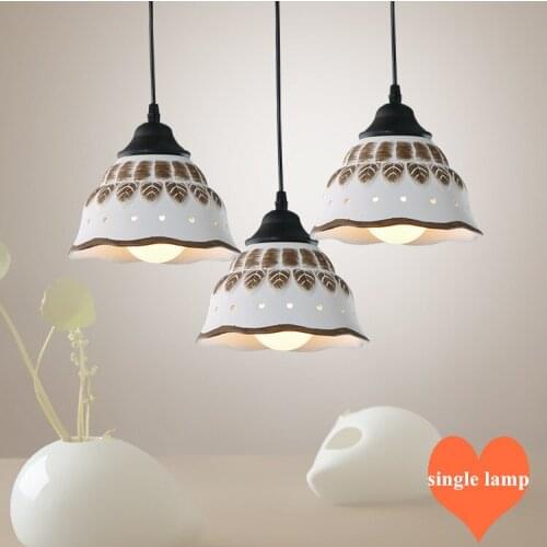 Northern Europe rural ceramic chandelier Retro indoor modern E27 LED single lamp for porch&stairs&bar&pavilion&vestibule TM022