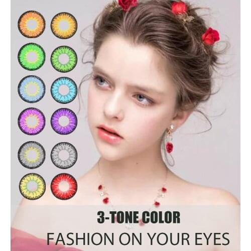Internatio Fashion 3Tones Contact Lenses For Eye Cosplay 12 Colors Contact Lens Popular Lense Eye Color Fast Shipping