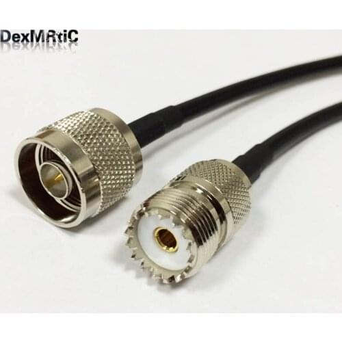 N type male to UHF female SO239 RF pigtail cable RG58 50cm/100cm for wireless router wholesale NEW