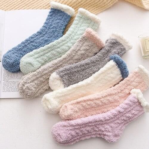 Non-slip Floor Sleep Socks Women Lovely Cartoon Animals Autumn Winter Warm Plush Thicken Soft Sleeping Bed Coral Socks At Home