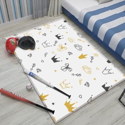 Non-slip Living Room Baby Crawling Mat Nordic Style Modern Simple Flannel Model Room Carpet Floor Mat Bedroom Decor Rug Area Rug