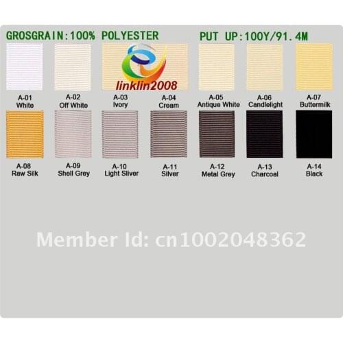 Wholesale 100Yards Grosgrain Ribbon A Colour Wedding Ribbon&Hair Bows 3/4"(19mm)--Free Shipping