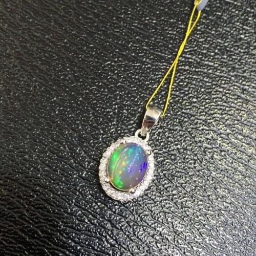 100% NATURAL ETHIOPIAN WELO FIRE OPAL CABOCHON PENDANT 7*9mm