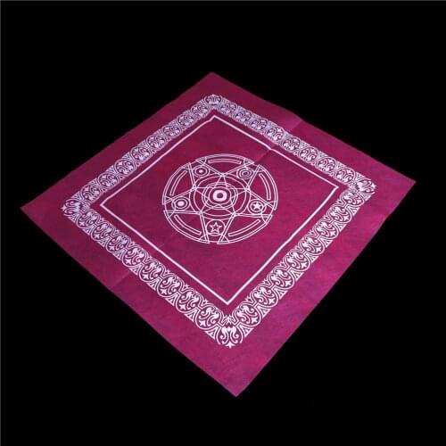 Table Cover Playing Cards Purple Pentacle Tarot Game Tablecloth Non-woven Board Game Textiles Tarot 49x49cm