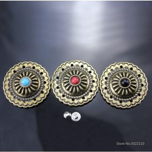 DIY Leather Tool Bronze Cloth Button Manual Button Tricolor Chrysanthemum Button Decorative Button Coin Button