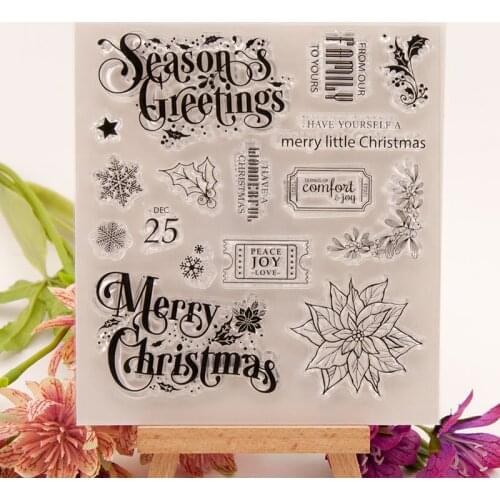 KLJUYP Christmas leaves Clear Stamps Scrapbook Paper Craft Clear stamp scrapbooking