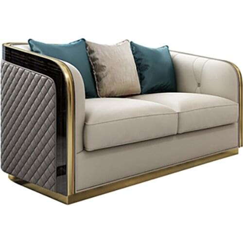 Postmodern Italian Leather Sofa Combination Living Room Light Luxury Small Apartment Simple Luxury Leather Art Furniture Factory