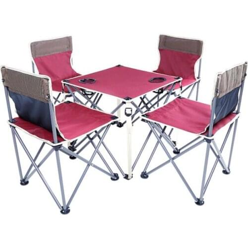 5pcs/set Travel Ultralight Foldable Chair Table Group Portable Beach Chair Hiking BBQ Picnic Party Fishing Chair Table set