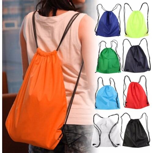 Waterproof Strong Nylon Cord Carry Handles Premium School Drawstring Duffle Softback Bag Sport Gym Swim Dance Shoe Backpack