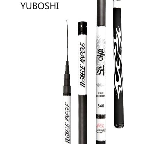 YUBOSHI Ultralight SuperHard Stream Hand Pole Carbon Fiber Casting Telescopic Fishing Rods Fish Tackle 2.7-10 Meters