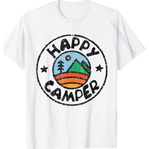 Funny Campers TShirt Happy Camping Lover Camp Vacation Shirt T-Shirt Comics T Shirt For Men Cotton Tees Europe Cheap