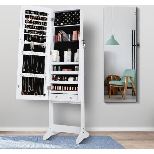 Mirror storage jewelry cabinet LED luminous makeup mirror wall cabinet Modern minimalist storage cabinet