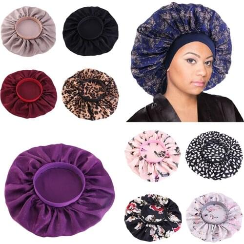 Oversized Dustproof Home Hat Sleeping Cap Round Floral Round Cap Stretch-edged Work Classic Print For Women Home Outdoor Work