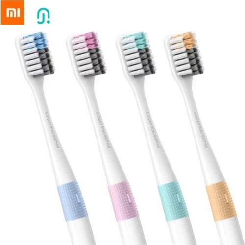 4pcs/ lot Xiaomi New Brand Doctor B Bass Method Travel Soft Bristle Toothbrush Colorful Include Travel Box