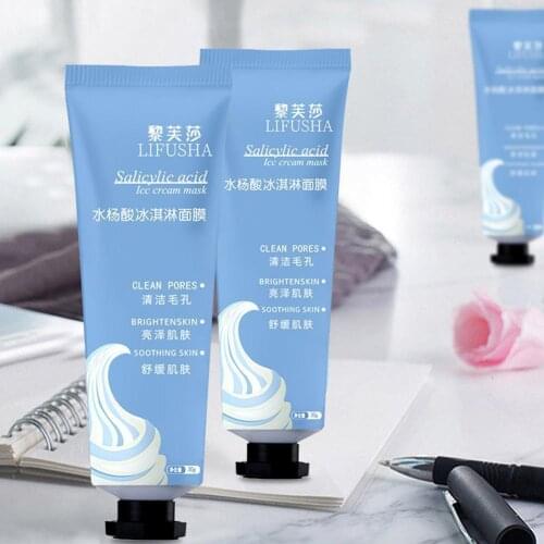 1PCS 60ml Salicylic Acid Ultra Cleansing Mask Ice Cream Mask Moisturizing Cleansing Mask Whitening Shrink Pores Skin Care Masks