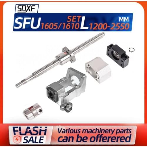 1PC Ball screw servo stepper motor integrated seat set screw round hole nut 1605 1610 linear guide sliding table module