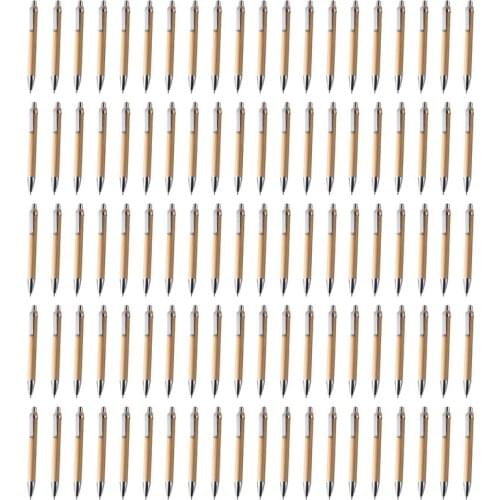 100 Pcs/Lot Bamboo Ballpoint Pen Stylus Contact Pen Office & School Supplies Pens & Writing Supplies Gifts