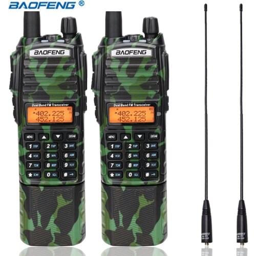 2PCS Baofeng UV-82 8Watt powerful Walkie Talkie Dual Band 3800mAh With DC Connecto UV 82 UV82 for Portable hunting 2 Way Radio