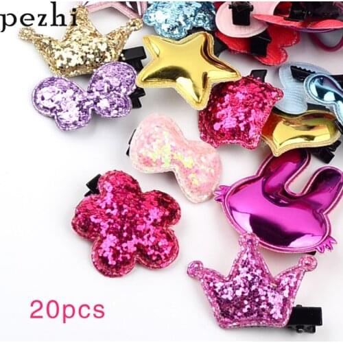 20pcs set New childrens hairpin heart-shaped cartoon bangs hairpin cute girl side clip headwear