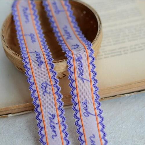 5 Meters High Quality Vintage Purple Style Embroidery Lace Trim Flowers Lace Ribbon 3cm Width